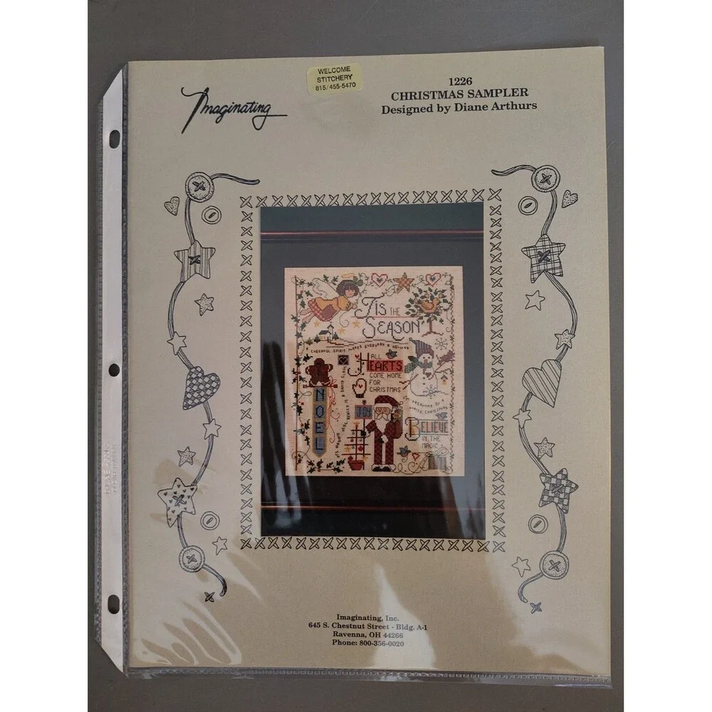 Imaginating 1226 Christmas Sampler Cross Stitch Pattern Diane Arthurs VTG Chart